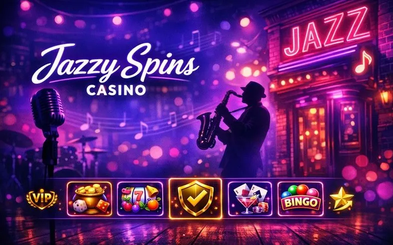 Jazzy Spins Casino home page hero banner